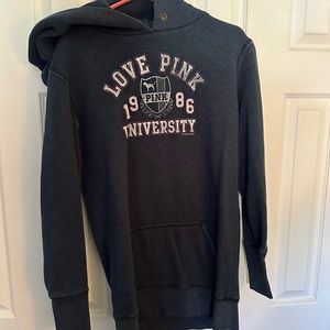 PINK Long Navy Hoodie